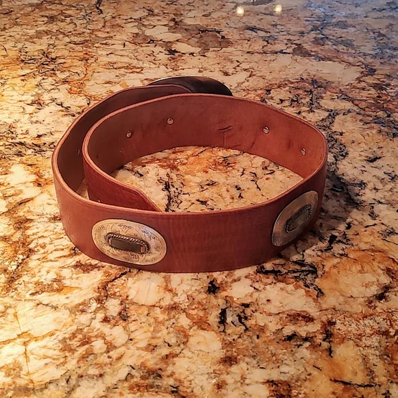 Chico's Brown Leather Belt with Silver-Tone Conchos - Picture 12 of 14